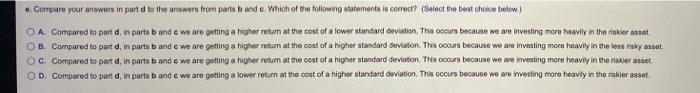 Assume You Are Considering As Portfolio Containing Antet 1 And Auset 2 Aseet 1 Will Represent 43 Of The Solar Value Of 2