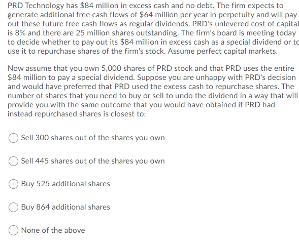 Prd Technology Has 84 Million In Excess Cash And No Debt The Firm Expects To Generate Additional Free Cash Flows Of 6 1
