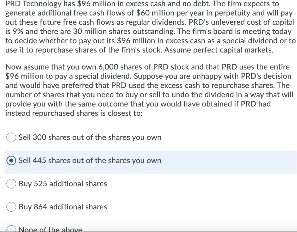 Prd Technology Has 96 Million In Excess Cash And No Debt The Firm Expects To Generate Additional Free Cash Flows Of 6 1