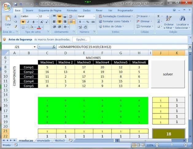 Trabalho Apresenta Un E Microsoft Excel Utilizacao Nao Comercial Base Inserir Esquema De Pagina Formulas Dados Rever Ver 1