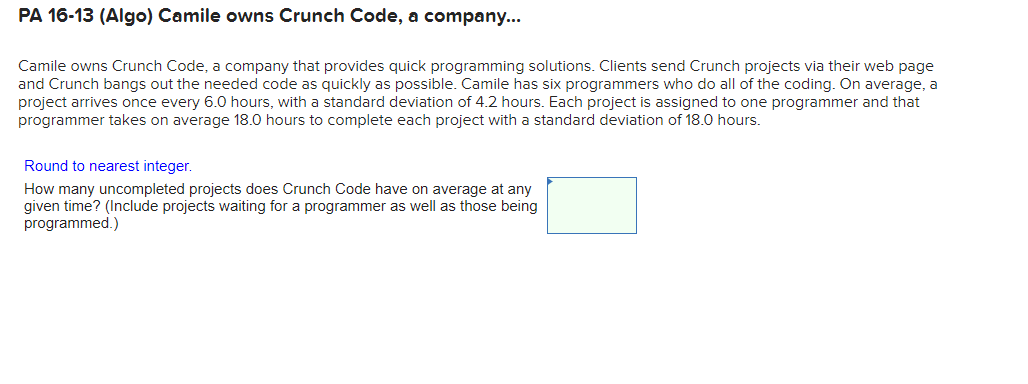 Pa 16 13 Algo Camile Owns Crunch Code A Company Camile Owns Crunch Code A Company That Provides Quick Programming 1