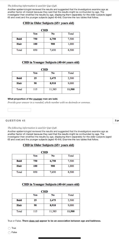 The Following Information Is Used For Q40 Q48 Another Epidemiologist Reviewed The Results And Suggested That The Invest 1