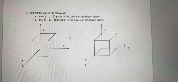 2 10 Points Sketch The Following A The 103 Plane In The Cubic Unit Cell Shown Below B The Li O 31 Direction In T 1