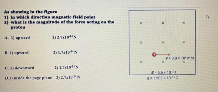 As Showing In The Figure 1 In Which Direction Magnetic Field Point 2 What Is The Magnitude Of The Force Acting On The 1