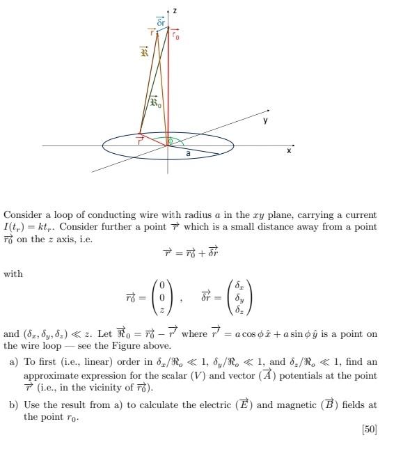 2 N Lea R Ki Consider A Loop Of Conducting Wire With Radius A In The Ry Plane Carrying A Current I Tr Kt Consider F 1