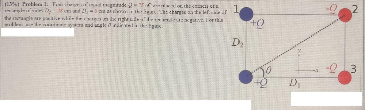 A 14 Part A Which Choice Best Represents A Free Body Diagram For The Charge At The Lower Left Corner Of The Rectangle 2
