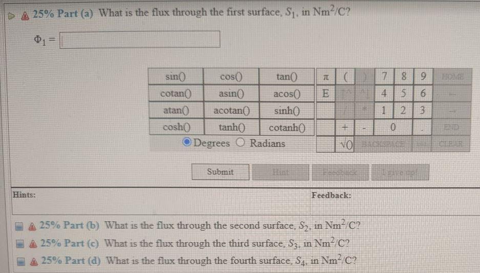 13 Problem 3 An Assortment Of Four Charges And Four Gaussian Surfaces Are Visible In The Figure The Charges Have Va 2