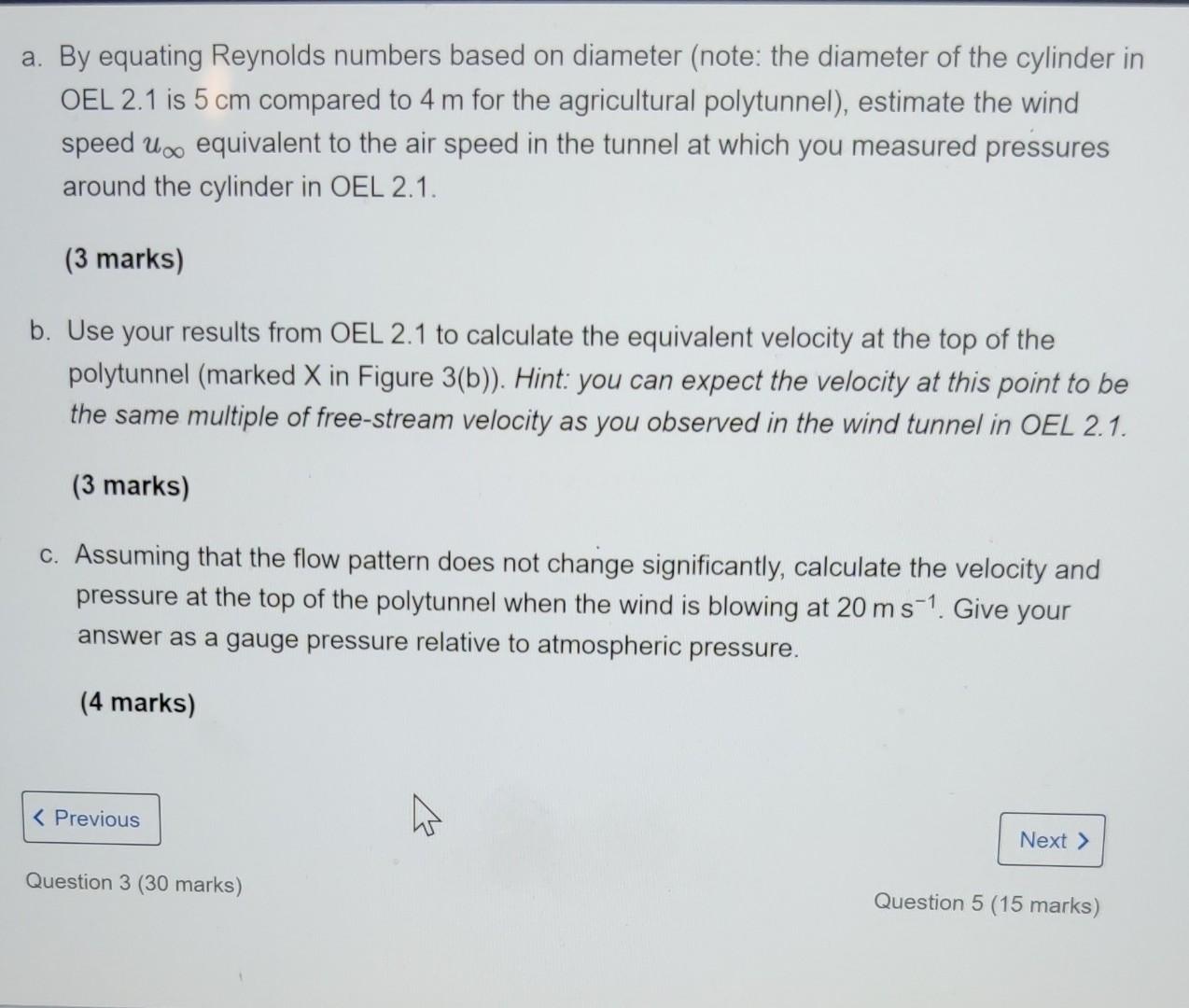 Question 4 10 Marks This Question Asks You To Apply Results You Obtained In Oel 2 1 Flow Around A Cylinder An Used T 2