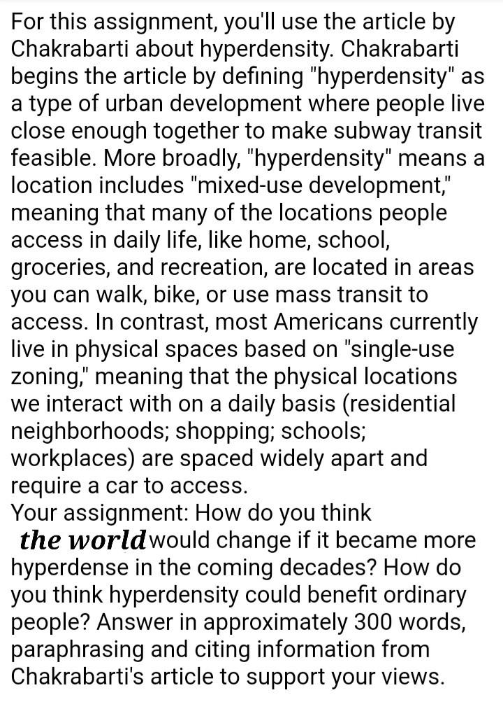 For This Assignment You Ll Use The Article By Chakrabarti About Hyperdensity Chakrabarti Begins The Article By Definin 1