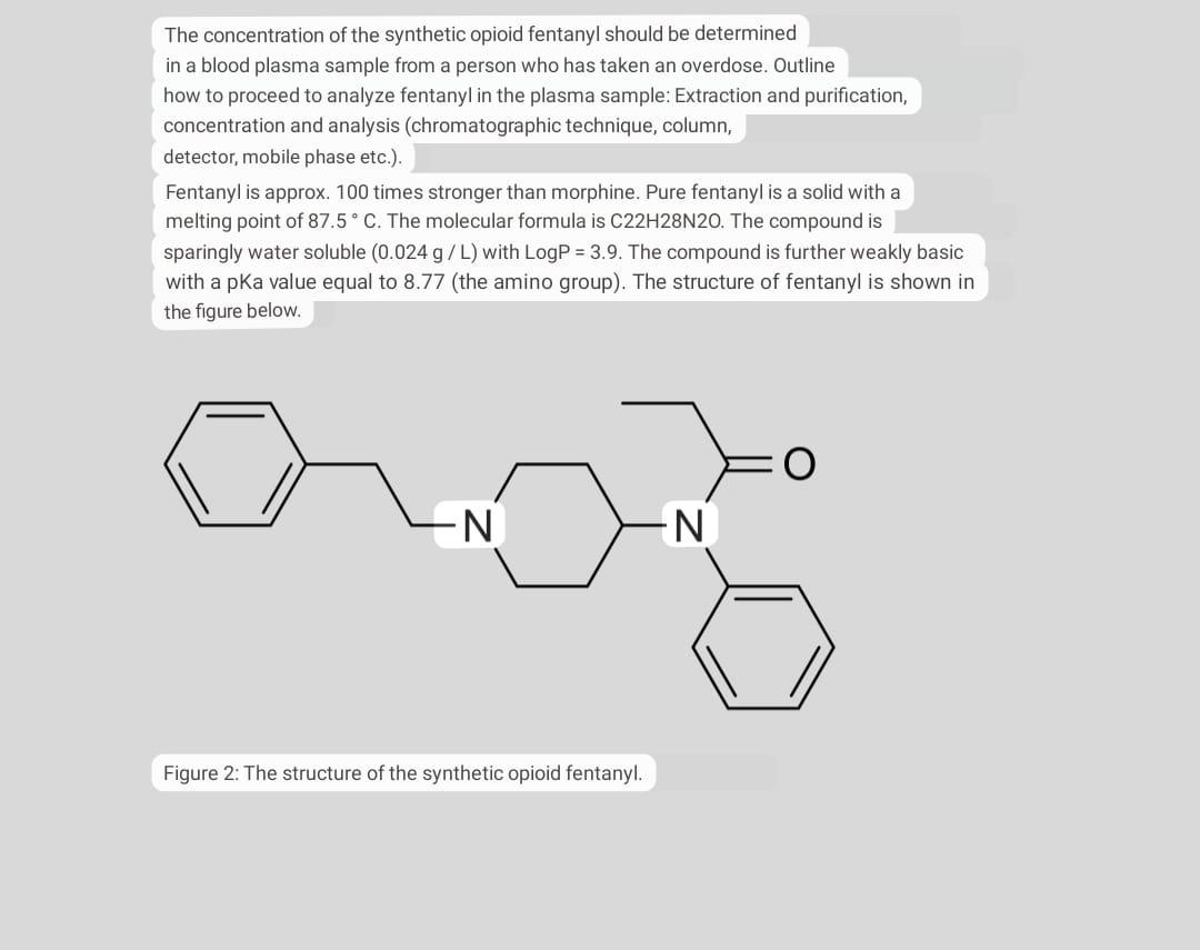 The Concentration Of The Synthetic Opioid Fentanyl Should Be Determined In A Blood Plasma Sample From A Person Who Has T 1
