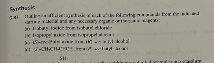 Synthesis 6 37 Outline An Efficient Synthesis Of Each Of The Following Compounds From The Indicated Starting Material An 1