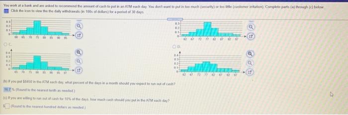 You Work Of A Bank And Are Asked To Recommend The Mount Of Cash To Put In An Atm Each Day You Don T Want To Put In Too M 1
