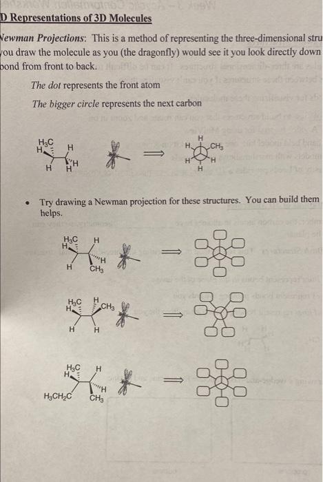 Cord D Representations Of 3d Molecules Newman Projections This Is A Method Of Representing The Three Dimensional Stru Y 1