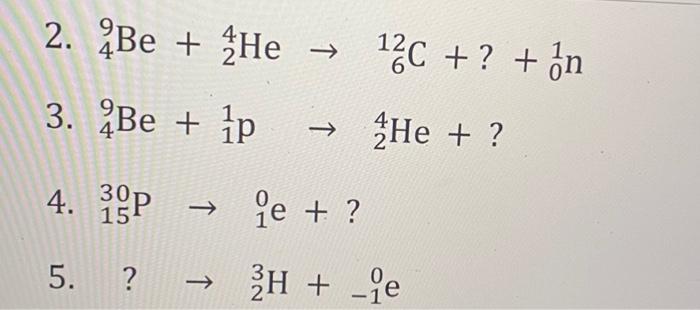 2 Be He 12c On 3 Be Ip He 4 19p 15 Qe 5 2h Je 1 1