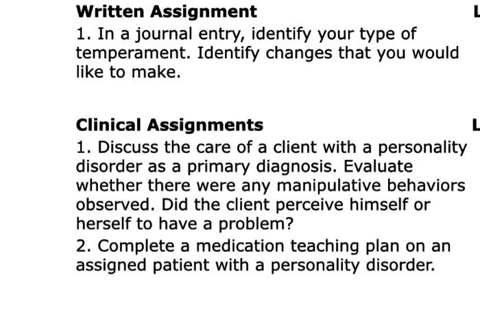 Written Assignment 1 In A Journal Entry Identify Your Type Of Temperament Identify Changes That You Would Like To Mak 1
