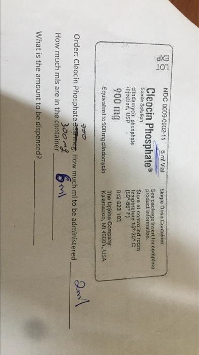 Exp Lot Ndc 0009 0902 15 6 Ml Vial Cleocin Phosphate Slurila Solution Clindamycin Phosphate Injection Usp Single Dopa C 1
