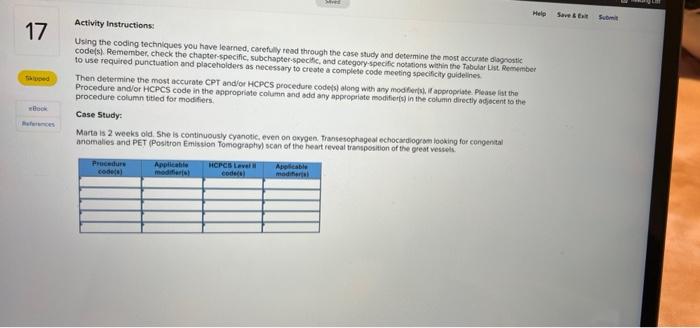 17 Activity Instructions Using The Coding Techniques You Have Learned Carefully Read Through The Case Study And Determ 1