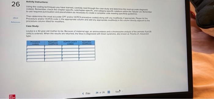 26 Activity Instructions Using The Coding Techniques You Have Learned Carefully Read Through The Case Study And Determi 1