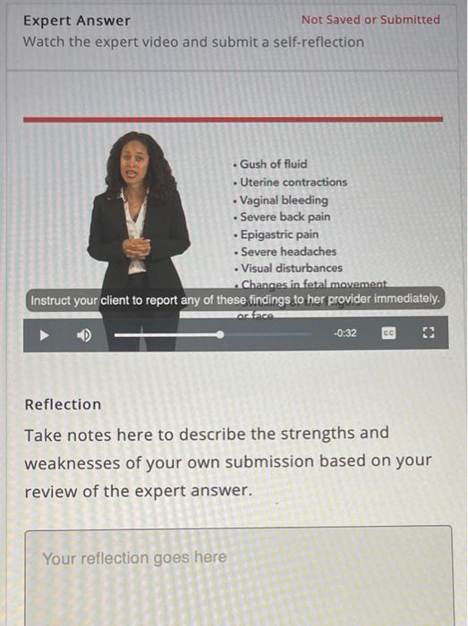 Complications Of Pregnancy Video Scenario Watch The Video And Read The Challenge Question It What Warning Signs Should T 3