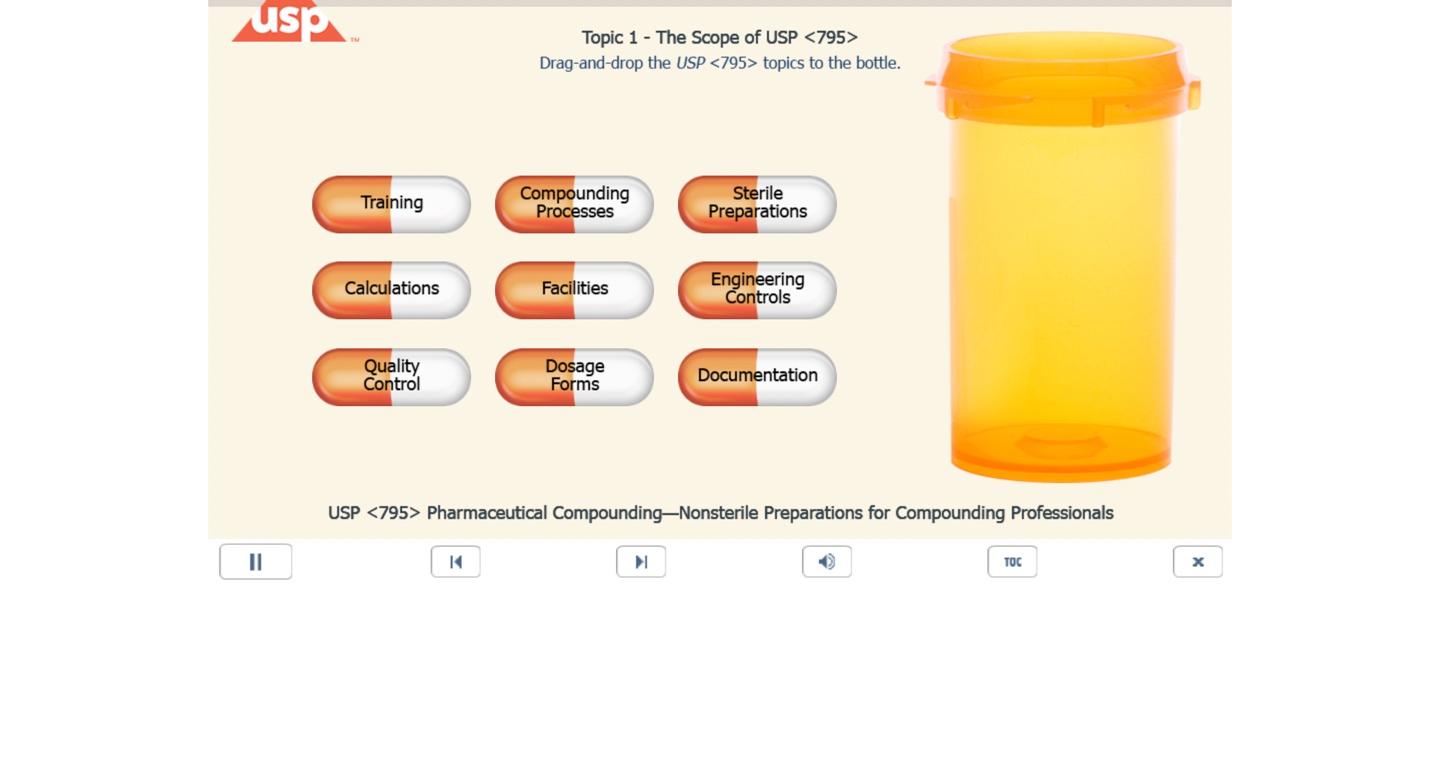 Usp Topic 1 The Scope Of Usp 795 Drag And Drop The Usp 795 Topics To The Bottle Training Compounding Processes St 1
