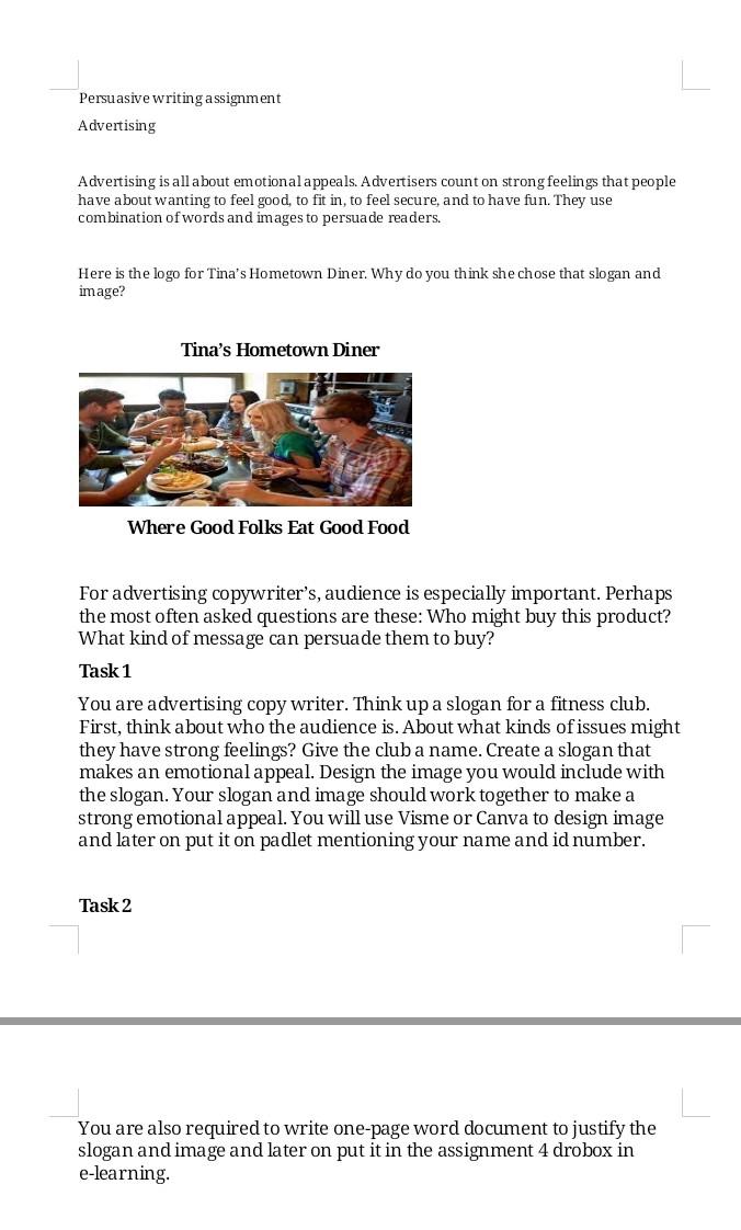 Persuasive Writing Assignment Advertising Advertising Is All About Emotional Appeals Advertisers Count On Strong Feelin 1