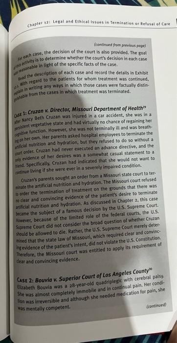 Chapter 121 Legal And Ethical Issues In Termination Or Refusal Of Care Continued From Previous Page Ar Each Case The 1