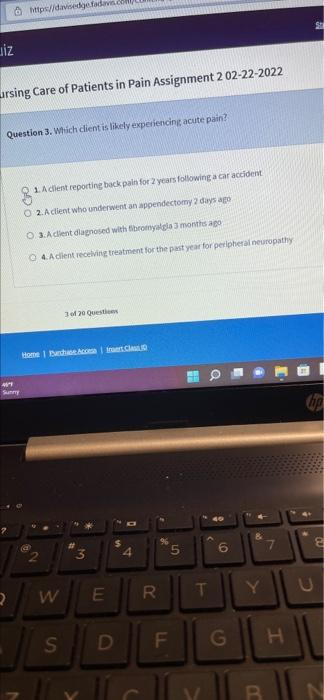 Quiz Slaai Nursing Care Of Patients In Pain Assignment 202 22 2022 Question 2 Which Of The Following Is Important To Th 4