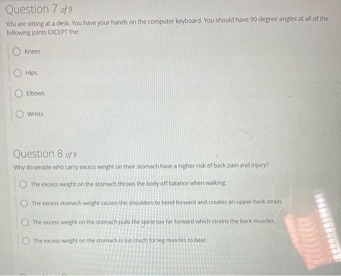 Question 9 Of 9 You Injure Your Back At Work For Optimal Recovery You Should Report The Injury Within 24 Hours And Sta 2