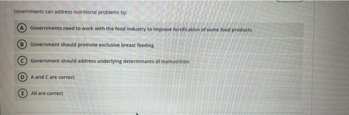 Governments Can Address Nutritional Problems By Governments Need To Work With The Food Industry To Improve Fortificatio 1