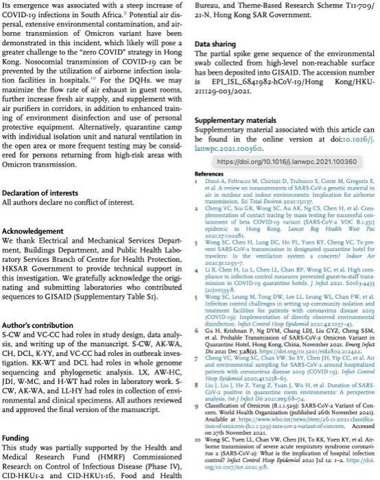 Transmission Of Omicron B 1 1 529 Sars Cov 2 Variant Of Concern In A Designated Quarantine Hotel For Travelers A Ch 3