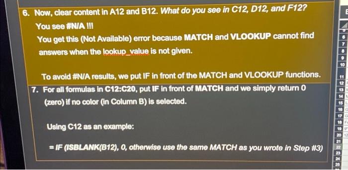 E 6 Now Clear Content In A12 And B12 What Do You See In C12 D12 And F12 You See N A You Get This Not Availab 1