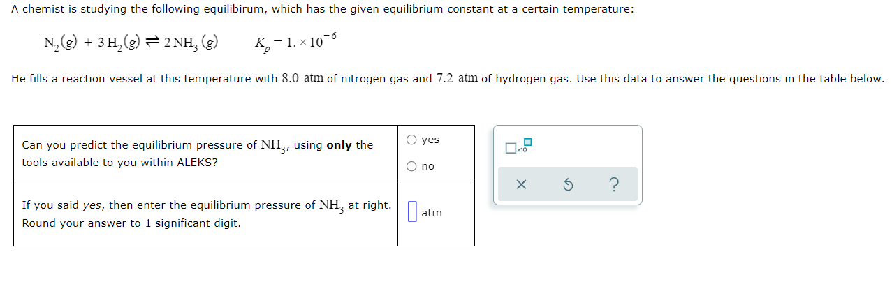 A Chemist Is Studying The Following Equilibirum Which Has The Given Equilibrium Constant At A Certain Temperature 6 N 1