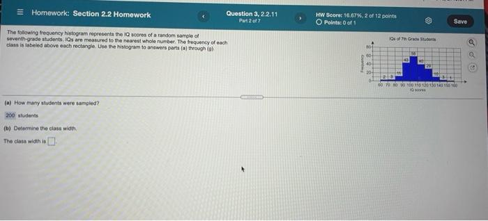 Homework Section 2 2 Homework Question 3 2 2 11 Part 2 Of 7 Hw Scorer 10 67 2 Of 12 Points O Points 0 Of 1 Save Th 1