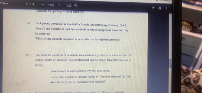 2 Docx 3 4 1001 6 Cacate The Splitting In Wave Numbers Background Correction Is Essential In Atomic Absorption Spectro 1