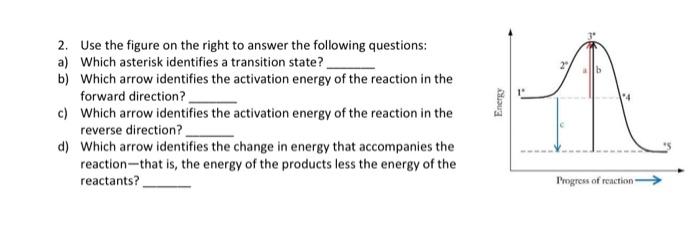 2 Use The Figure On The Right To Answer The Following Questions A Which Asterisk Identifies A Transition State B Wh 1