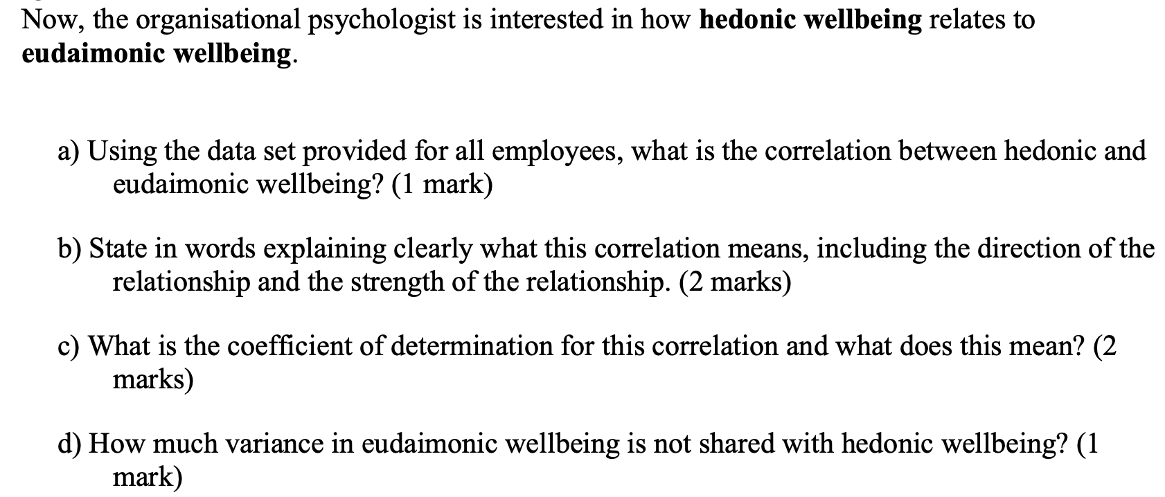 Correlations Hedonic Wellbeing Total Score Eudaimonic Wellbeing Total Score 526 Hedonic Wellbeing Total Score 1 Pearson 2