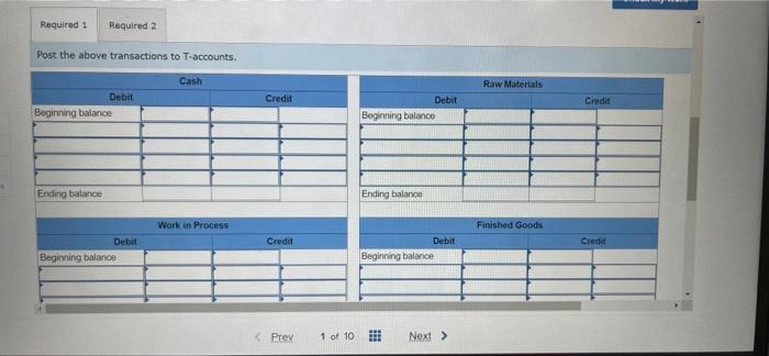 Jurvin Enterprises Is A Manufacturing Company That Had No Beginning Inventories A Subset Of The Transactions That It Re 2