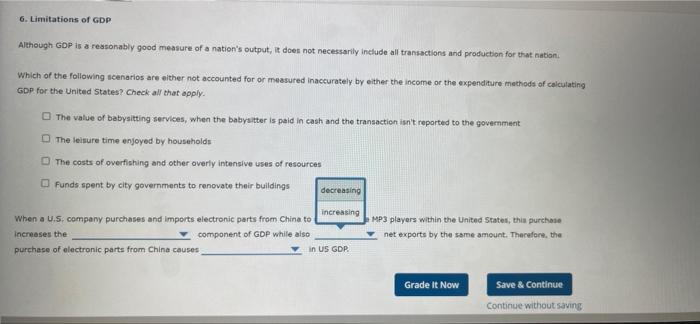 6 Limitations Of Gdp Although Gdp Is A Reasonably Good Measure Of A Nation S Output It Does Not Necessarily Include Al 3