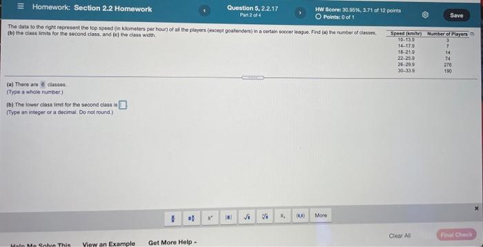 Hw Score 30 95 3 71 Of 12 Points Homework Section 2 2 Homework Question 5 2 2 17 Points 0 Of 1 The Data To The Ri 1