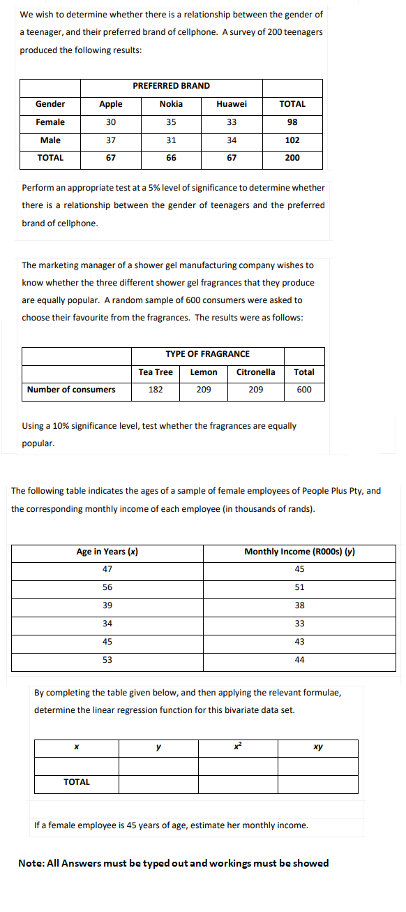 We Wish To Determine Whether There Is A Relationship Between The Gender Of A Teenager And Their Preferred Brand Of Cell 1