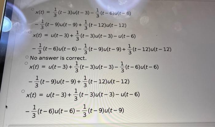Give A Mathematical Expression Of The Signal X T Below In Terms Of U T X T N 1 T 0 3 6 9 12 T X T O X T 2