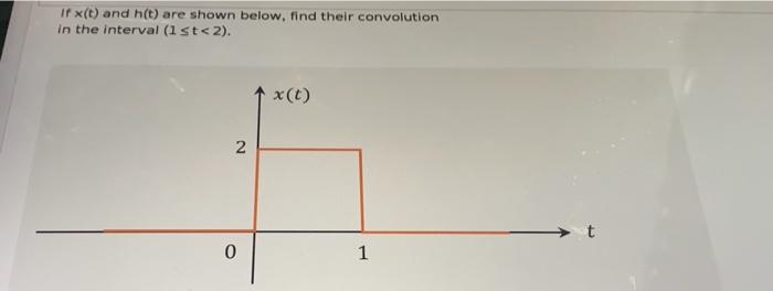 If X T And H T Are Shown Below Find Their Convolution In The Interval 1 St 2 X T N O 1 H T 1 P 2 1 1 Oy T 1