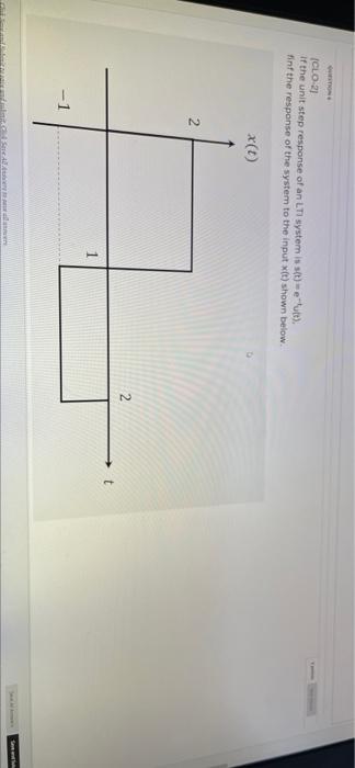 Iclo 21 If The Unit Step Response Of An Lt System Is Site Utt Finf The Response Of The System To The Input T Shown B 1