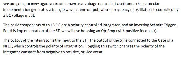 We Are Going To Investigate A Circuit Known As A Voltage Controlled Oscillator This Particular Implementation Generates 1
