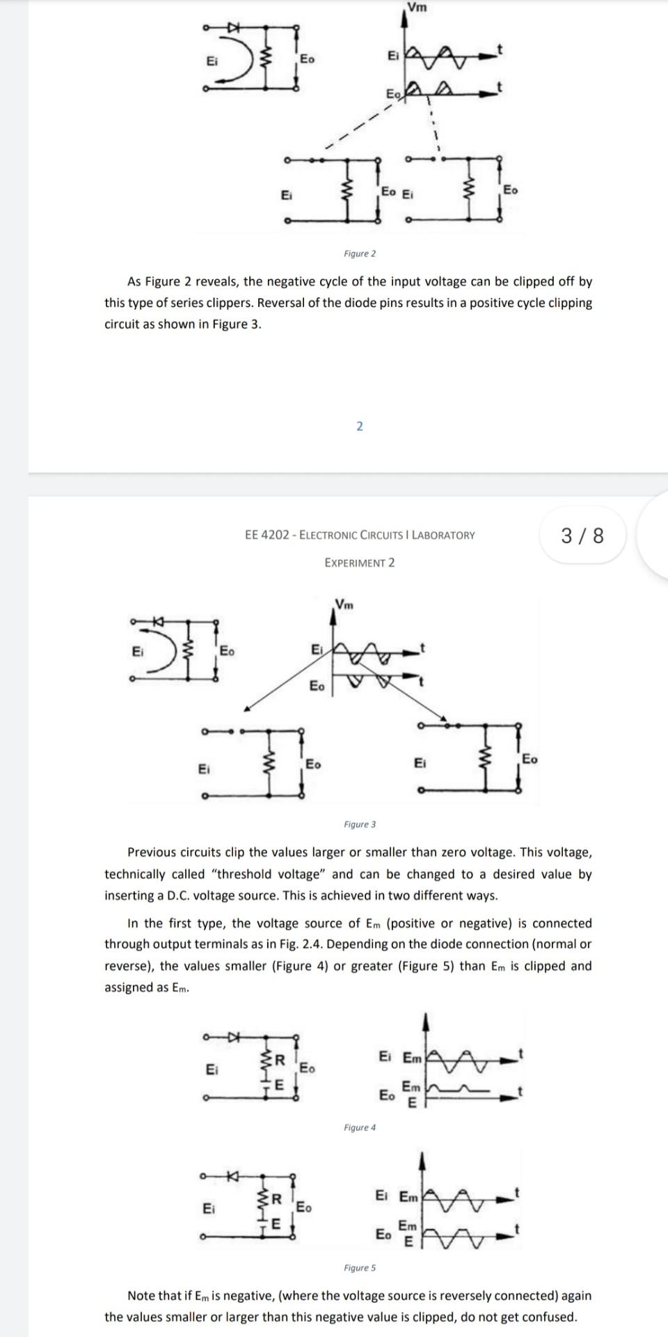 Ee 4202 Electronic Circuits I Laboratory Experiment 2 Diode Clipping Circuits 1 Pre Lab Work 1 Using Protues Design 2