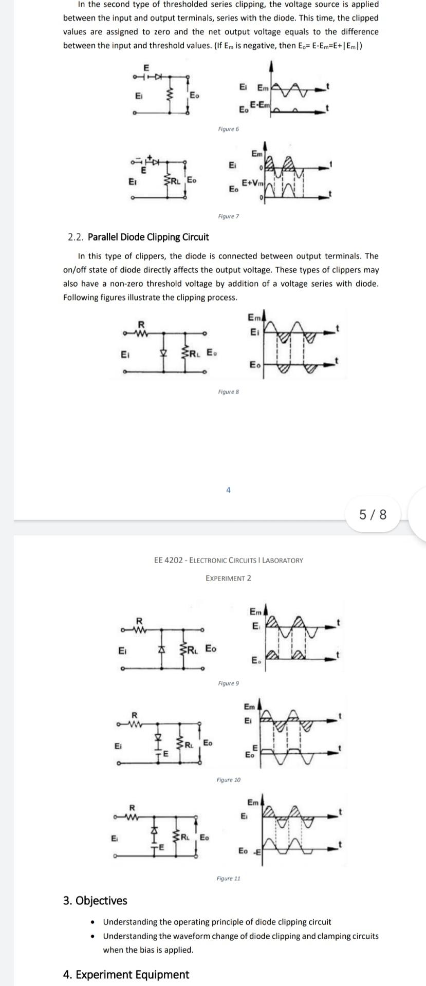 Ee 4202 Electronic Circuits I Laboratory Experiment 2 Diode Clipping Circuits 1 Pre Lab Work 1 Using Protues Design 3