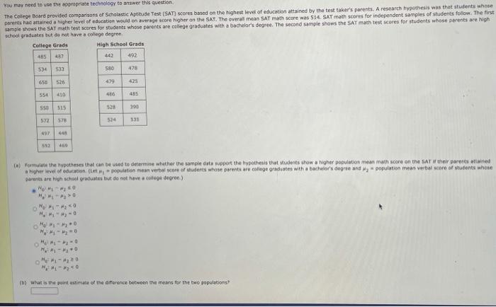 You May Need To Use The Appropriate Technology To Answer This Question The College Board Provided Comparisons Et Scholas 1