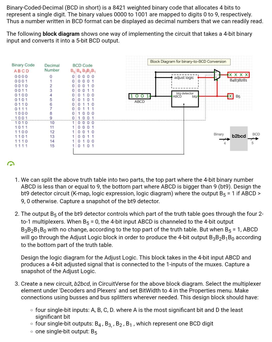 Binary Coded Decimal Bcd In Short Is A 8421 Weighted Binary Code That Allocates 4 Bits To Represent A Single Digit Th 1
