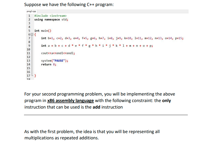 Suppose We Have The Following C Program Progz Cpp 1 Include Iostream 2 Using Namespace Std 3 4 5 Int Main 6e 1