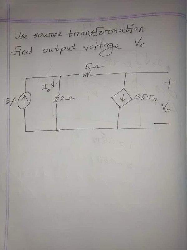 Use Source Transformation Vo Find Output Voltage W2 Iv Lea 10 5 10 22 2 No 1